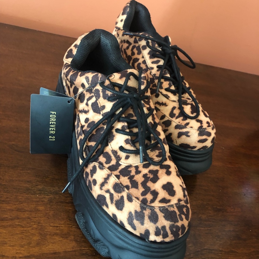Cheetah platform sneakers
